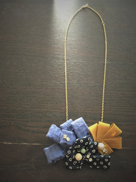 Ribbon necklace & brooch [2 ways wear] (BRB - Ribbon 7)